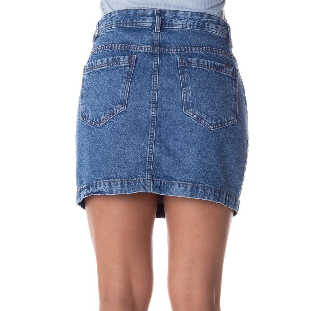 Saia Jeans com Bolso Chapado Patrícia Foster