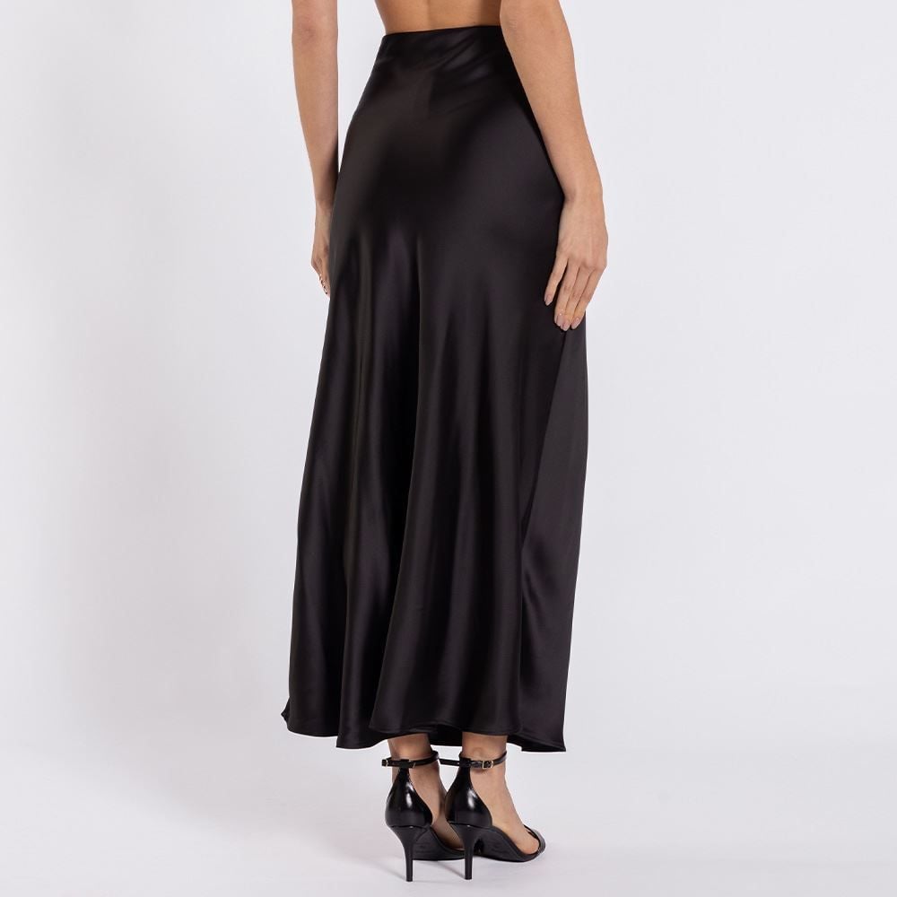 Saia Midi Feminina Em Cetim Patricia Foster