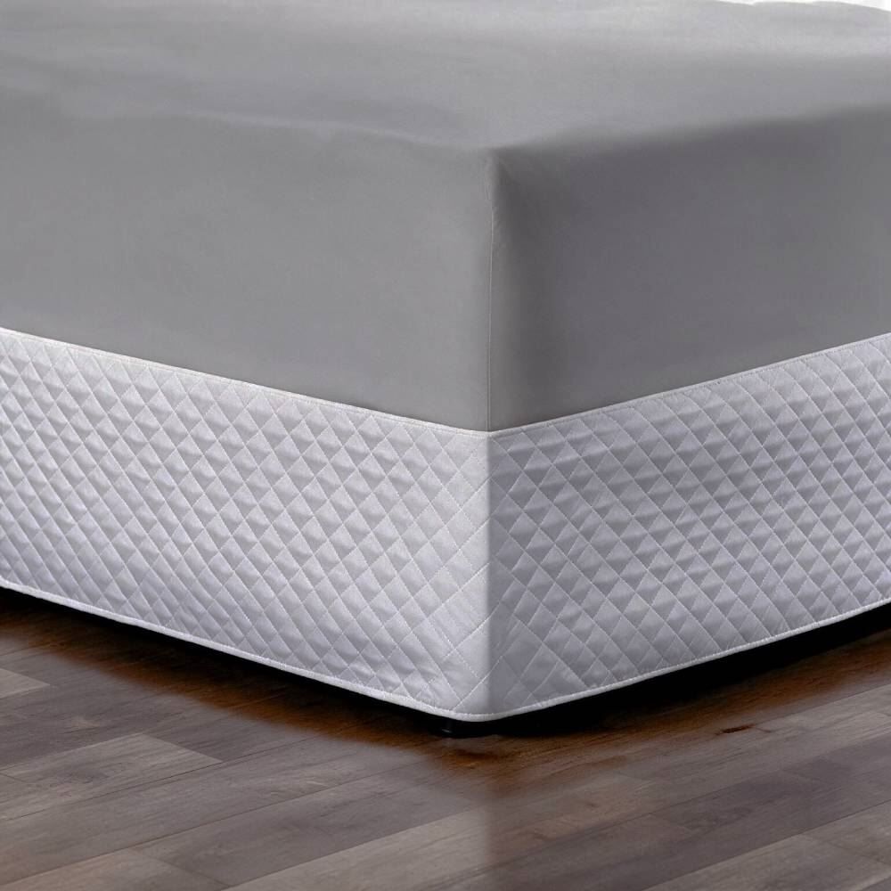 Saia para Cama Box Queen Matelassê Veste Fácil - Branca