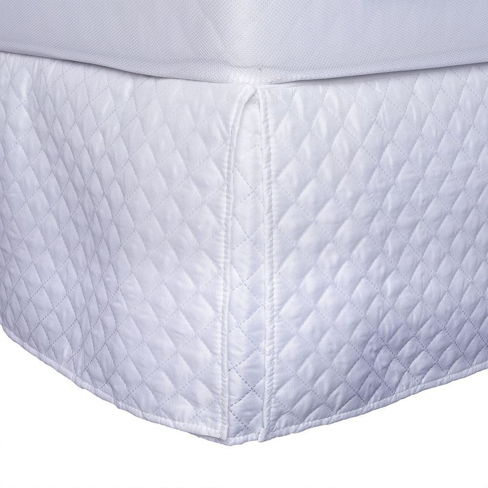 Saia Para Cama Box Queen Matelassê Veste Fácil - Branca