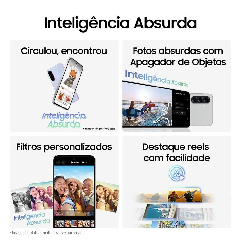 Samsung Galaxy A56 5G, 128 Gb, 8 Gb, Câmera Tripla - PRETO
