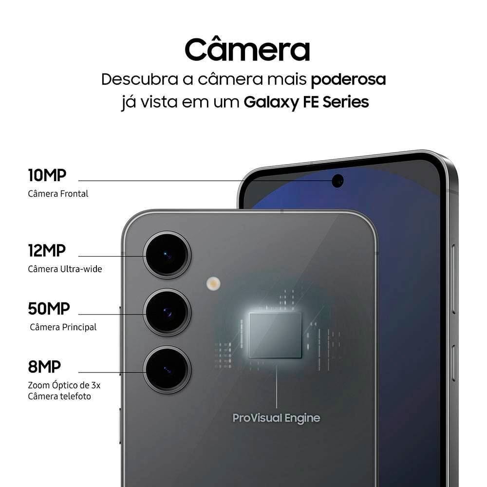 Samsung Galaxy S24 Fe 5G 256Gb 8Gb Ram Tela 6.7" Galaxy Ai - Grafite