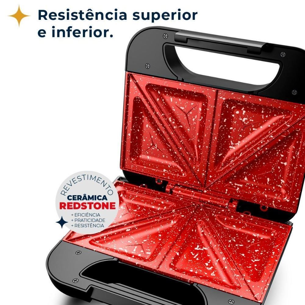 Sanduicheira e Grill Britânia Redstone 750W Inox BGS26A