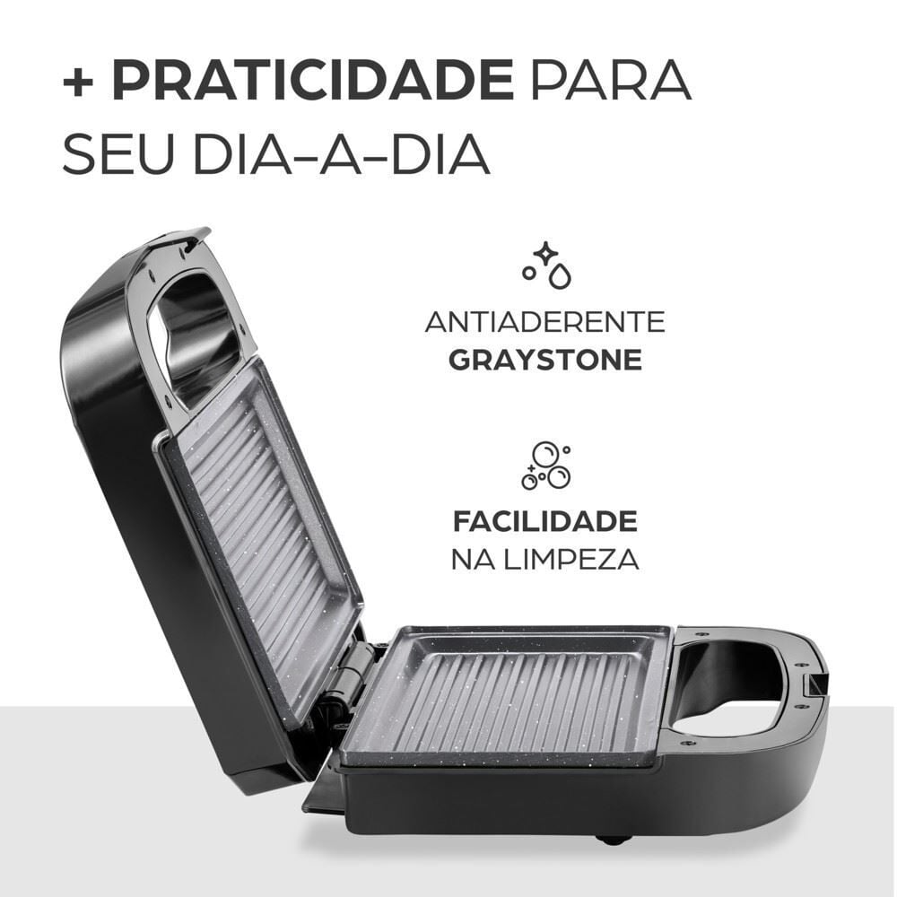 Sanduicheira Grill em Inox WAP WS750 com Aquecimento Rápido Speed Heat
