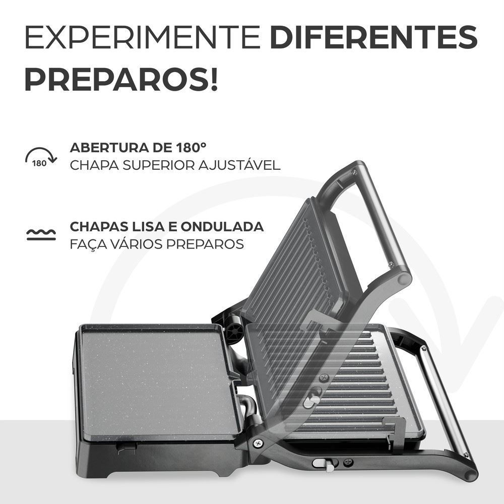 Sanduicheira e Grill Inox WAP 2 em 1 1000W WS1000