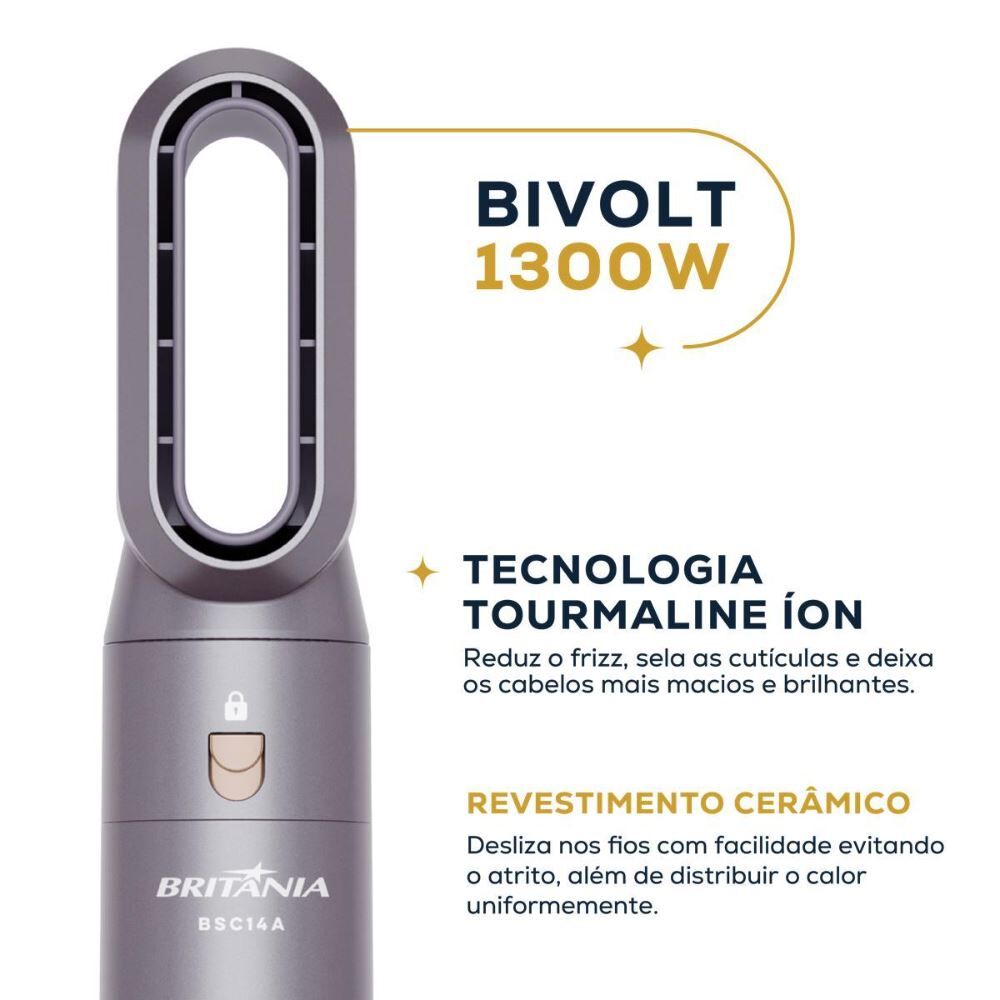 Secador de Cabelo Britânia 5 em 1 1300W Bivolt Manual Bsc14a
