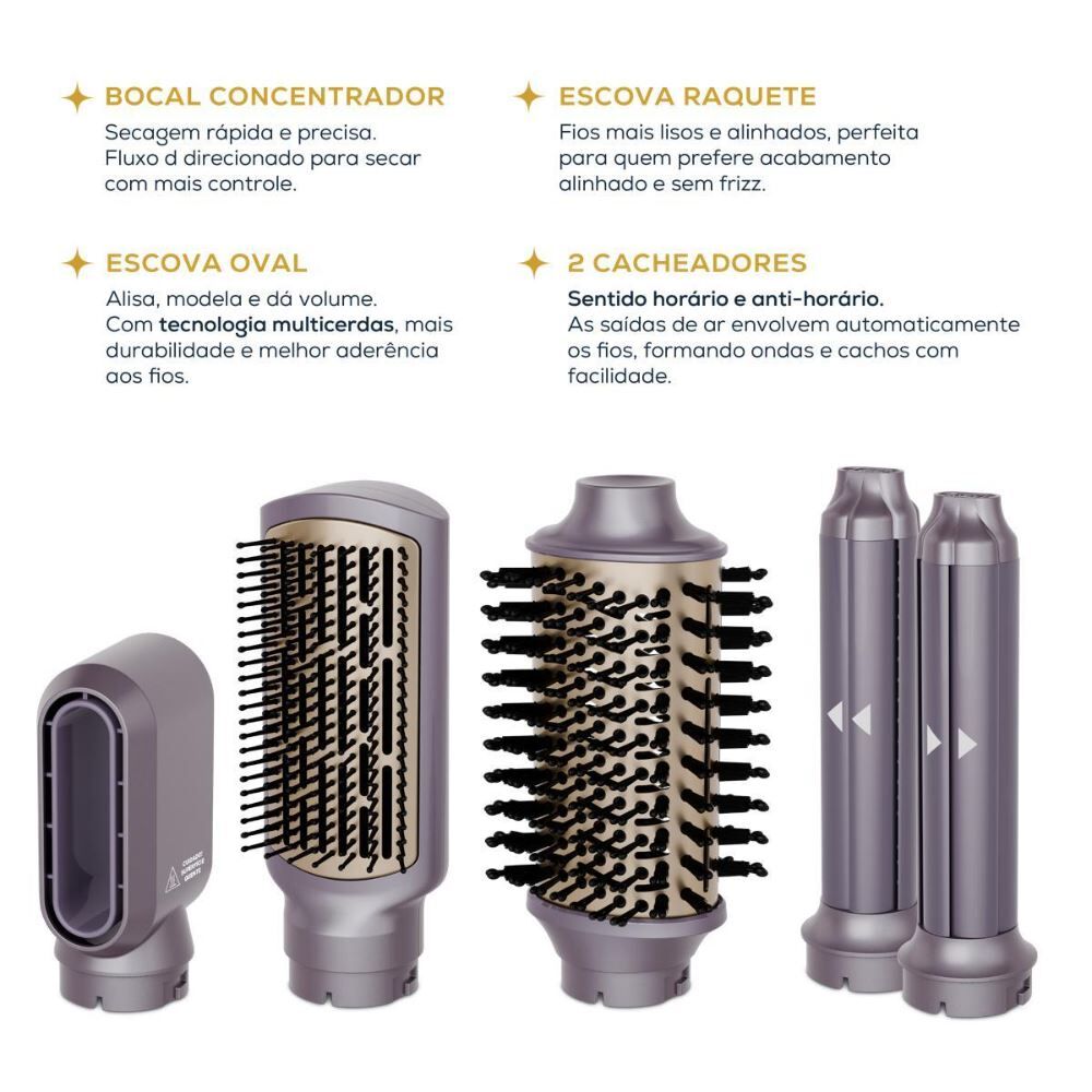 Secador de Cabelo Britânia 5 em 1 1300W Bivolt Manual Bsc14a