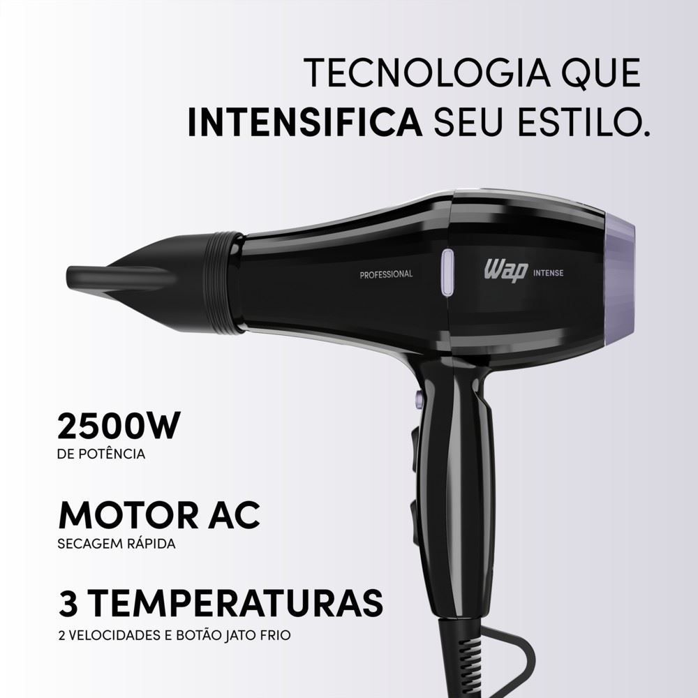 Secador de Cabelo Profissional Wap Intense Pro WS2500 Infra-Ionic 2500W