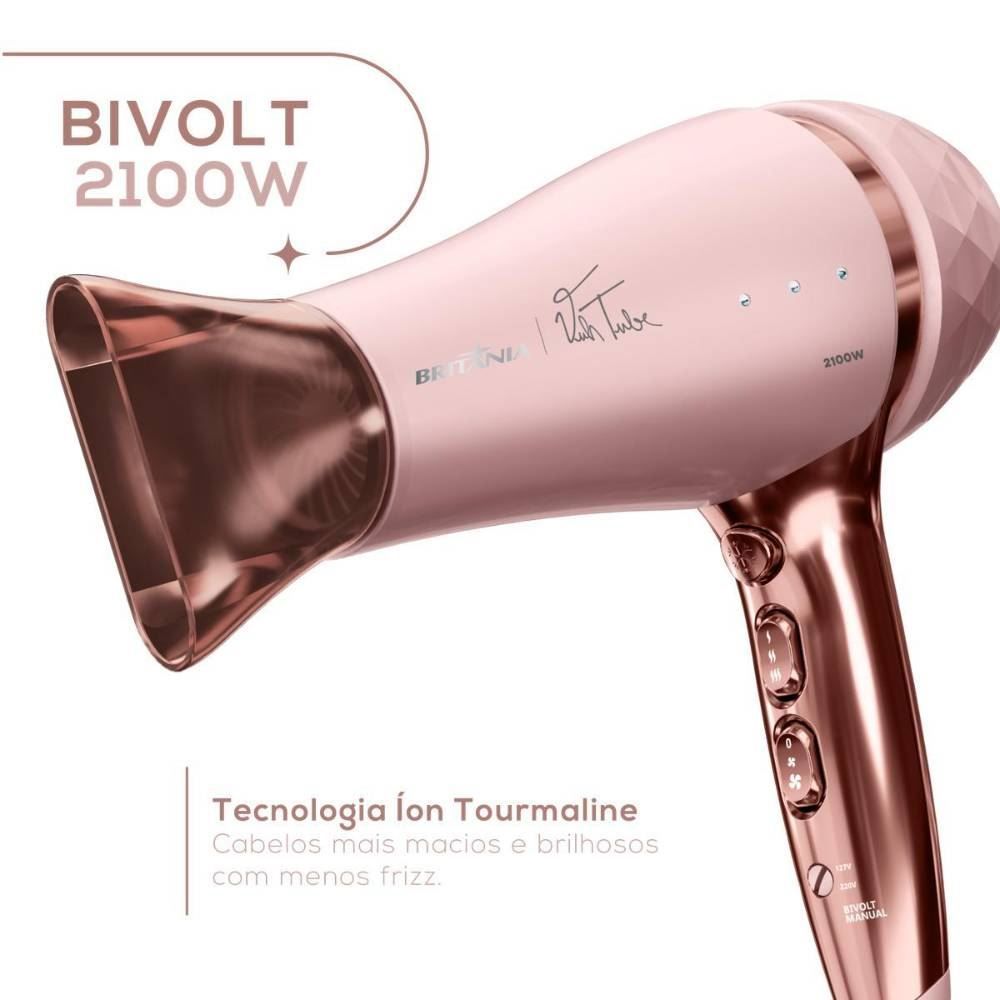 Secador De Cabelos Britânia Bivolt 2100W Cordão 360° Bsc21a