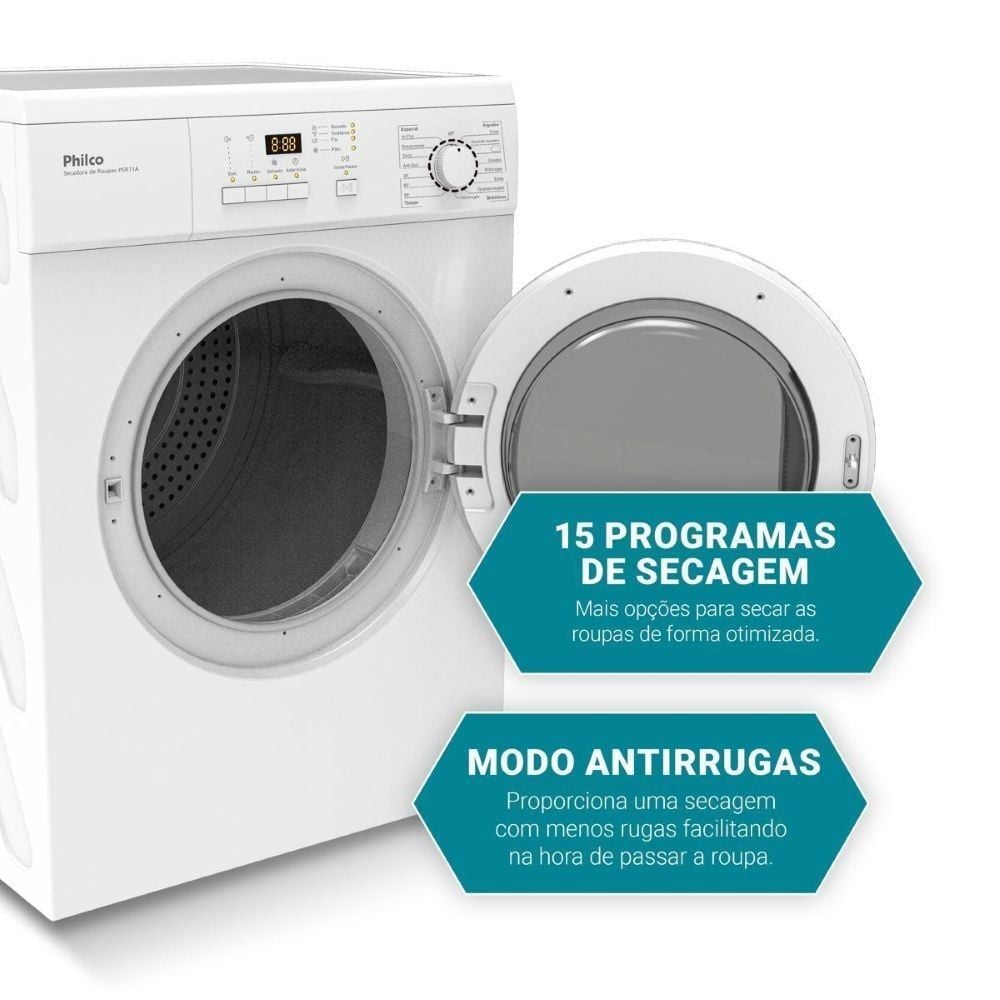 Secadora de Roupas 11Kg Philco 15 Programas Branca PSR11A
