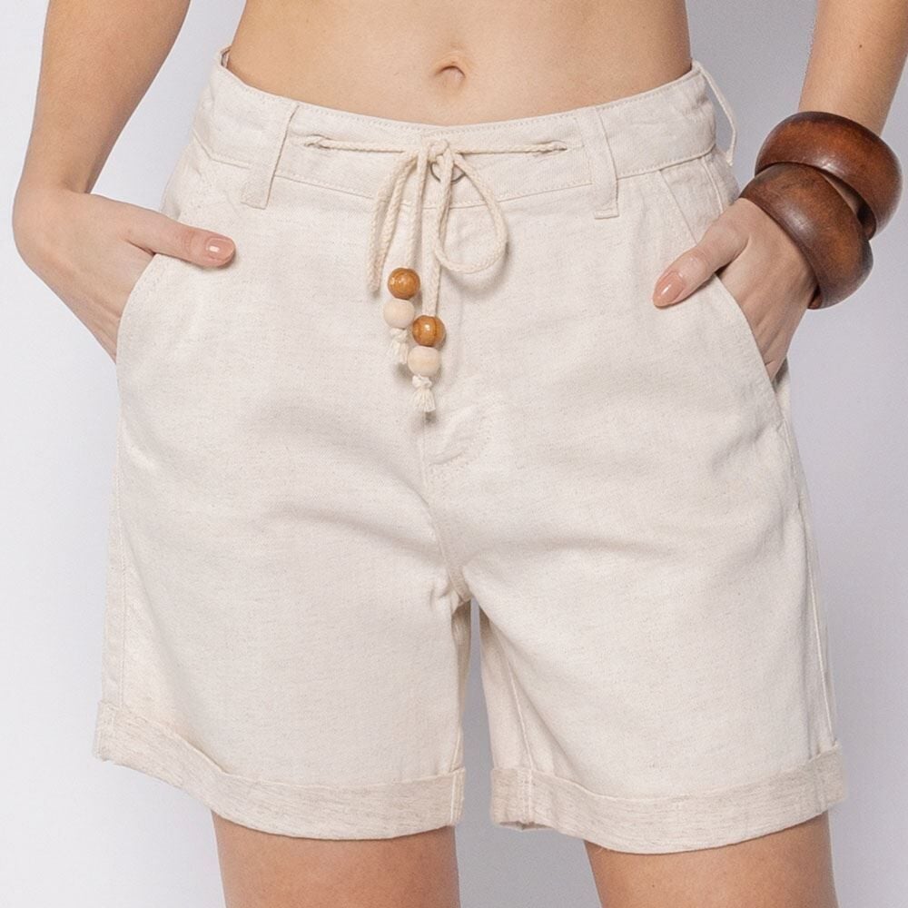 Short Feminino Em Sarja Linho Patricia Foster