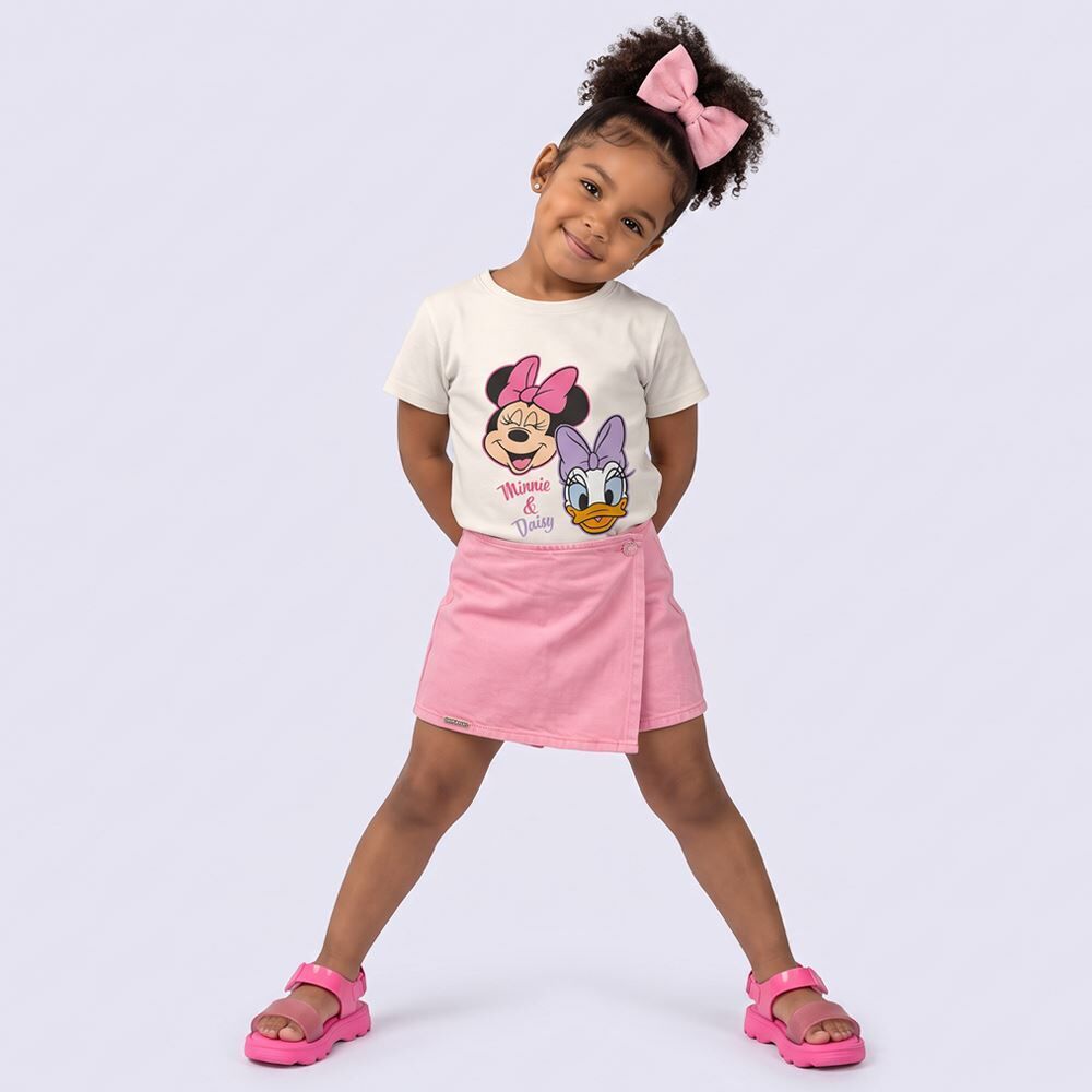 Short Saia Sarja Infantil Menina 1 a 3 Anos Yoyo Kids