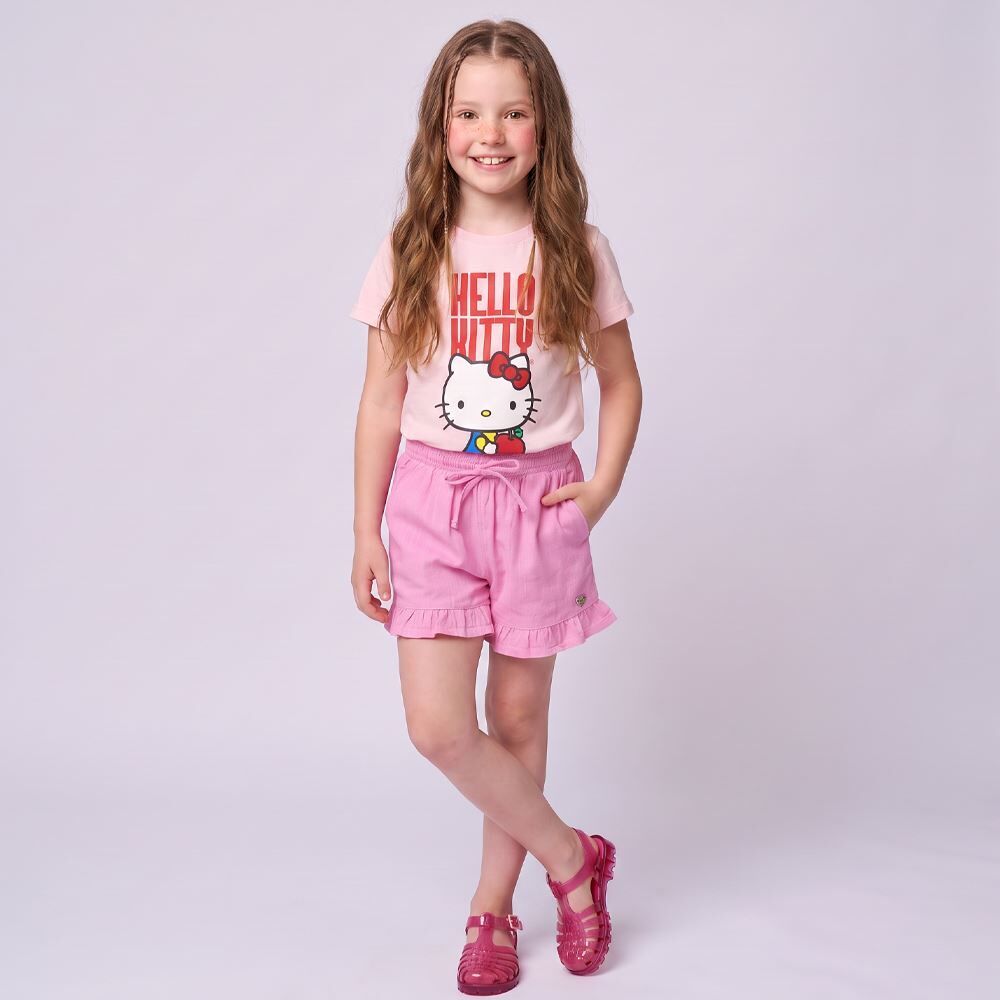 Short Sarja Infantil Menina 4 a 10 Anos Marmelada