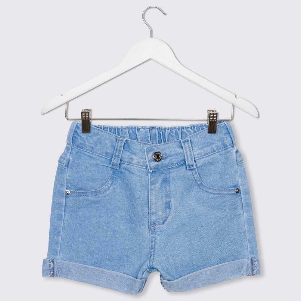 Shorts 1 a 3 anos Jeans Barras Dobradas Yoyo Kids