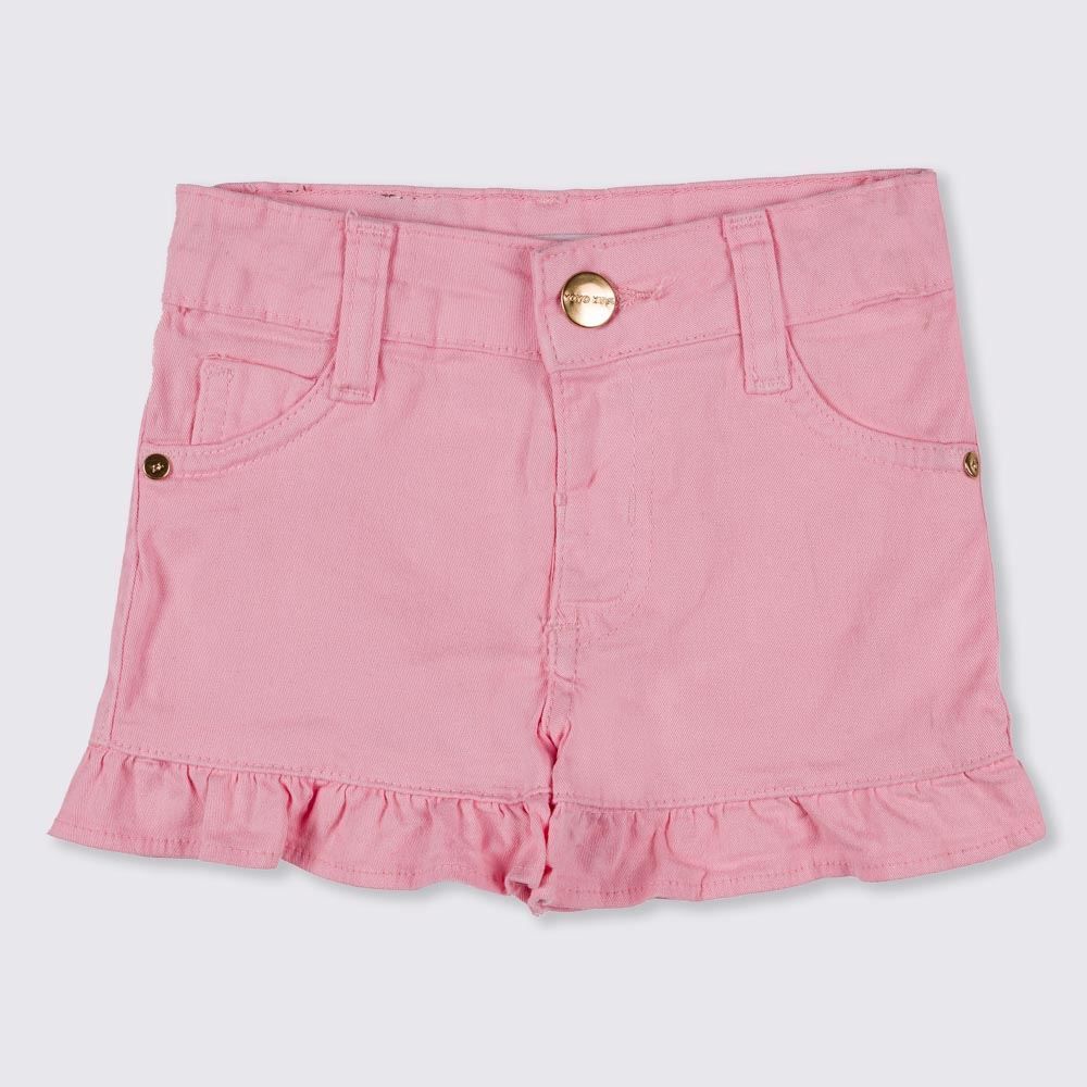 Shorts 1 a 3 anos Sarja Barra com Babados Yoyo Kids
