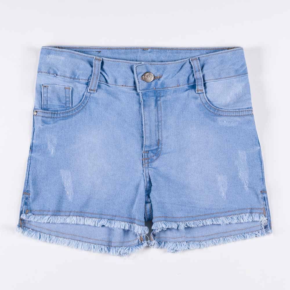 Shorts 12 a 16 anos Jeans Barra Desnivelada Marmelada