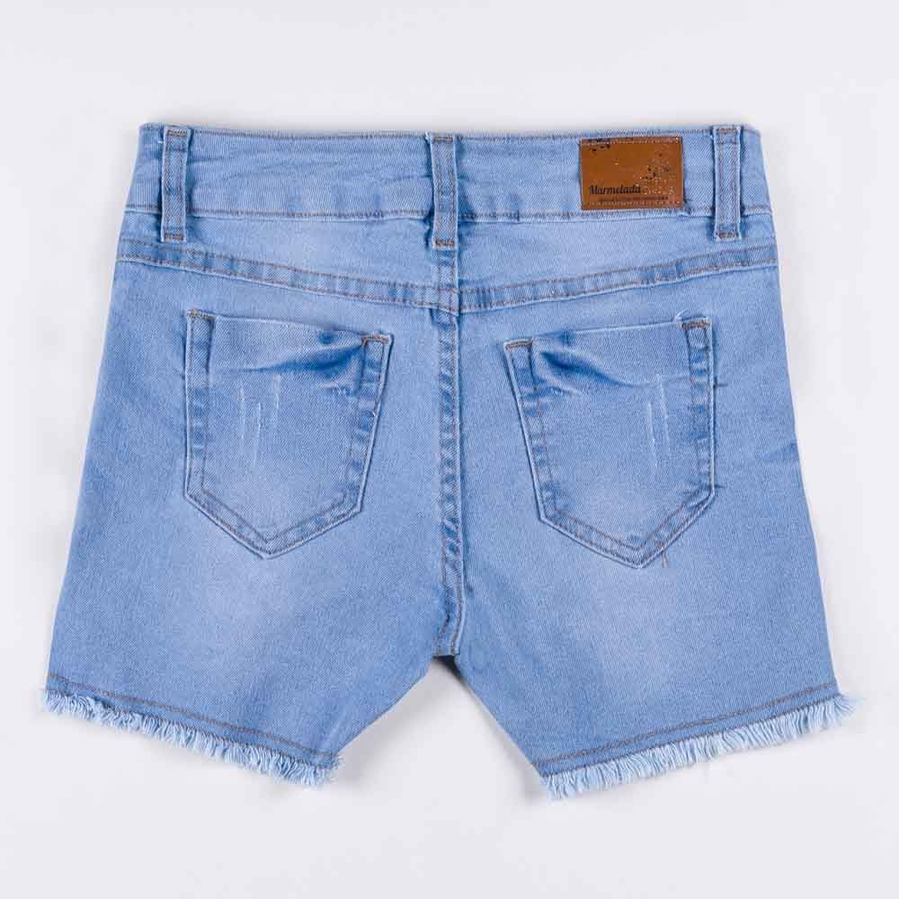 Shorts 12 a 16 anos Jeans Barra Desnivelada Marmelada