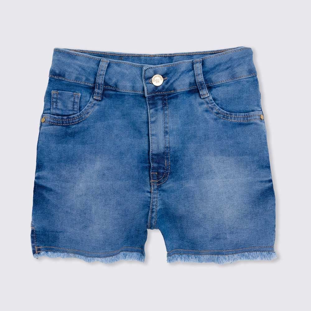 Shorts 12 a 16 anos Jeans Desfiado Desnivelada Marmelada
