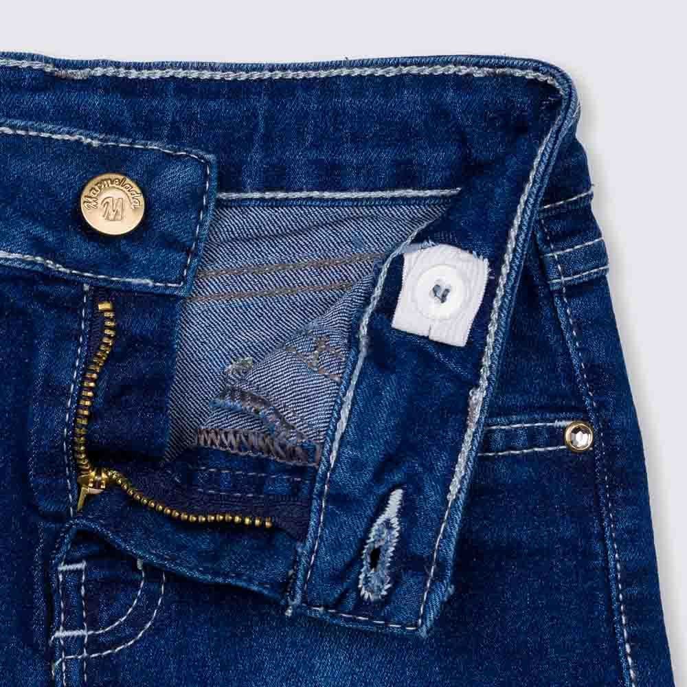 Shorts 4 a 10 anos Jeans Barra Dobrada Desfiada Marmelada