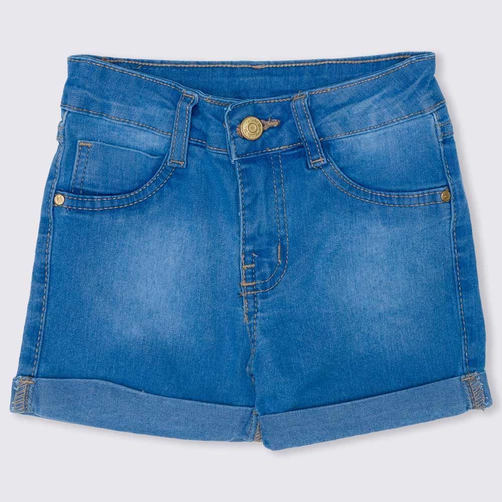 Shorts 4 a 10 anos Jeans Barra Virada Marmelada