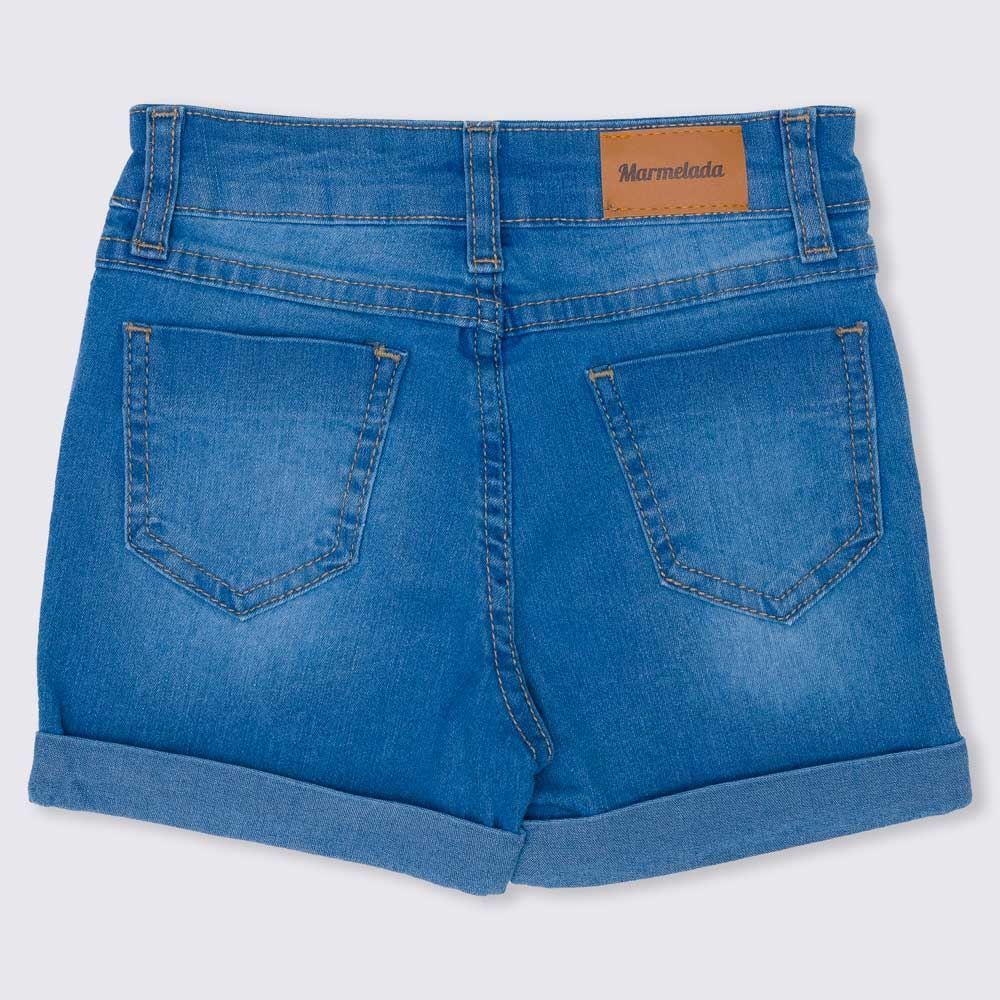 Shorts 4 a 10 anos Jeans Barra Virada Marmelada