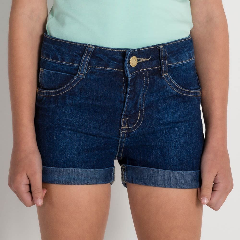 Shorts 4 a 10 anos Jeans Barras Dobradas Marmelada