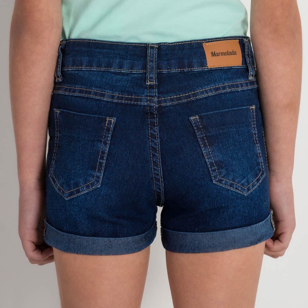 Shorts 4 a 10 anos Jeans Barras Dobradas Marmelada