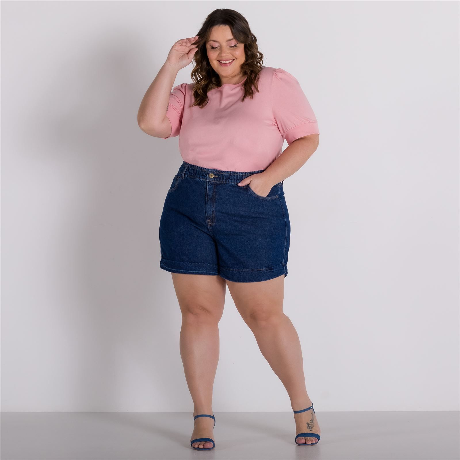 Shorts Boyfriend Elástico Patricia Foster Mais