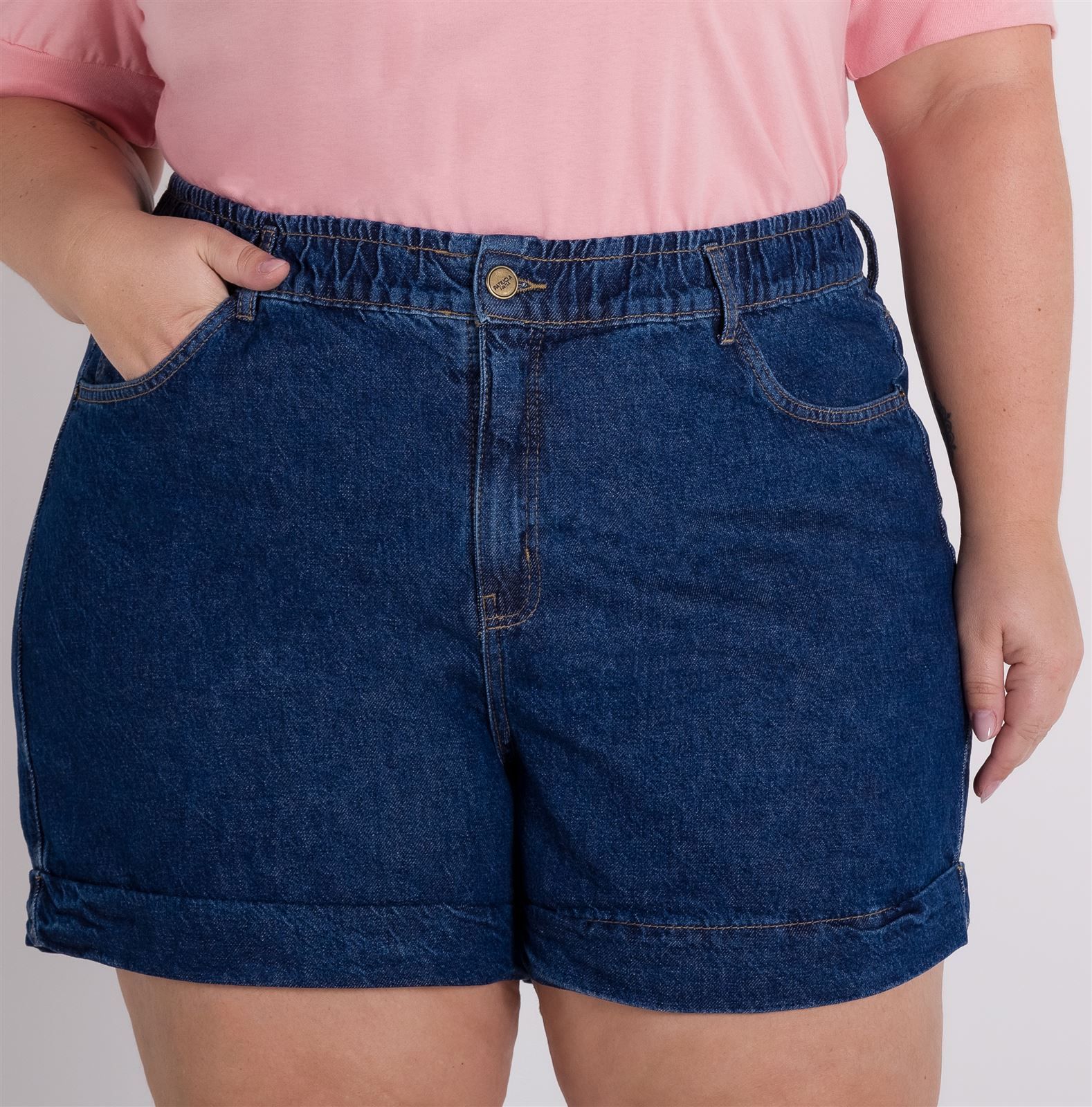 Shorts Boyfriend Elástico Patricia Foster Mais