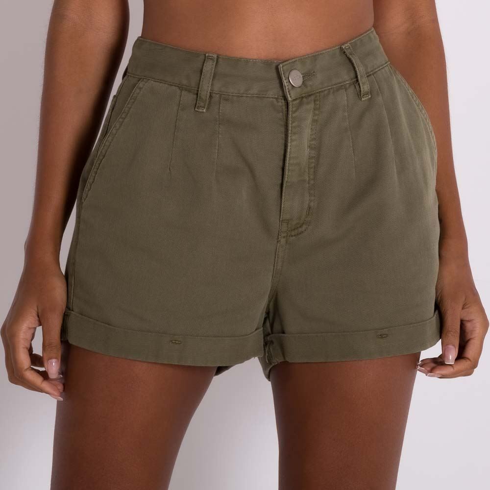 Shorts de Sarja com Pregas Patricia Foster