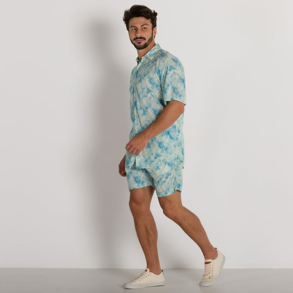 Shorts Viscose Folhas Thing