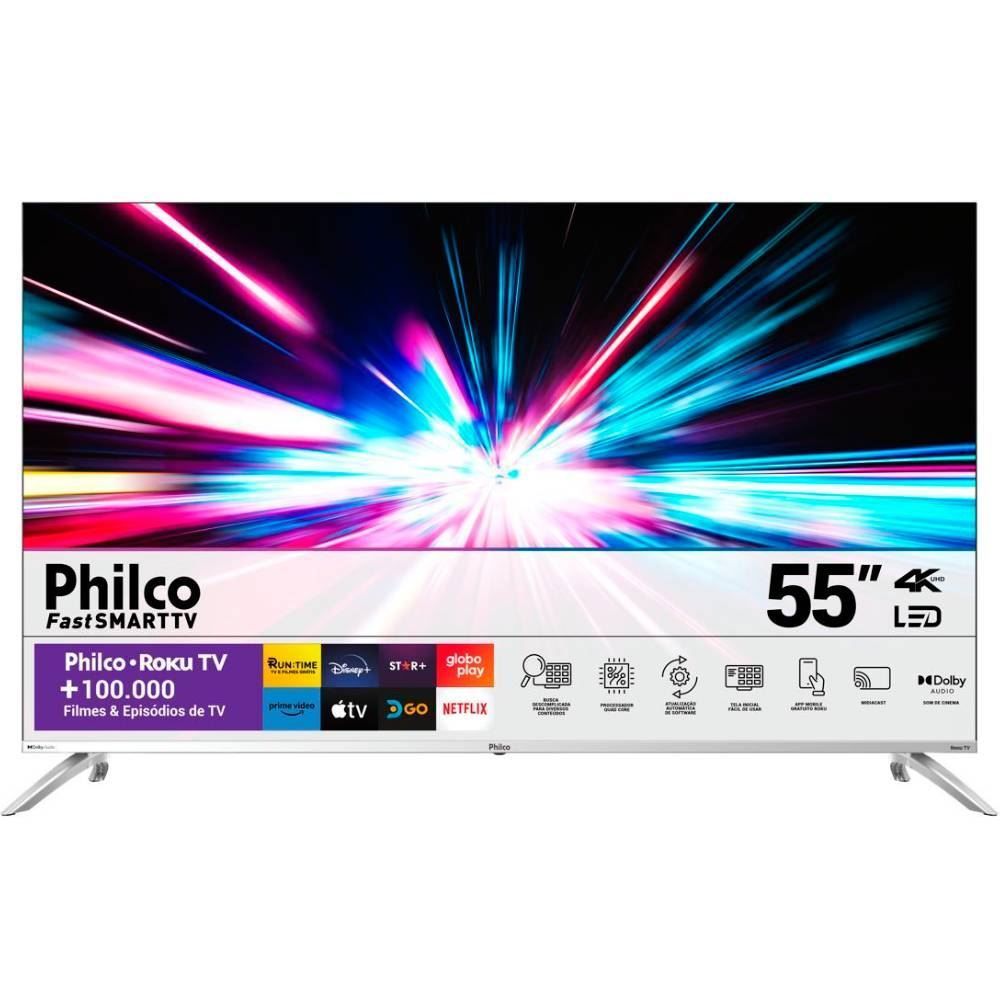 Smart Tv 55” Uhd 4K Philco Roku Tv Ptv55g7pr2csb - Bivolt