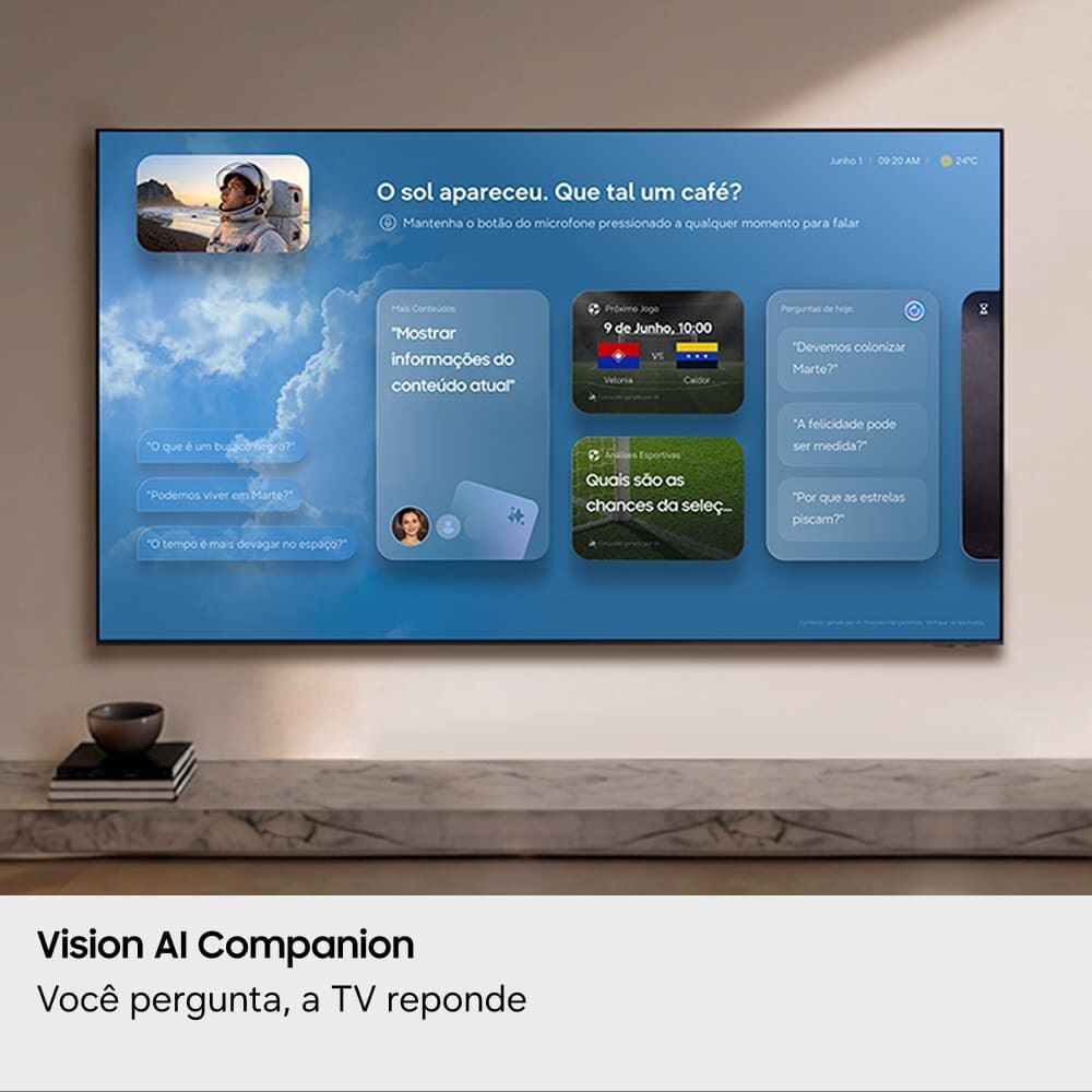 Smart Tv Samsung 65" Miniled 4K M75h 2027 com Vision Ai Companion e Gaming Hub