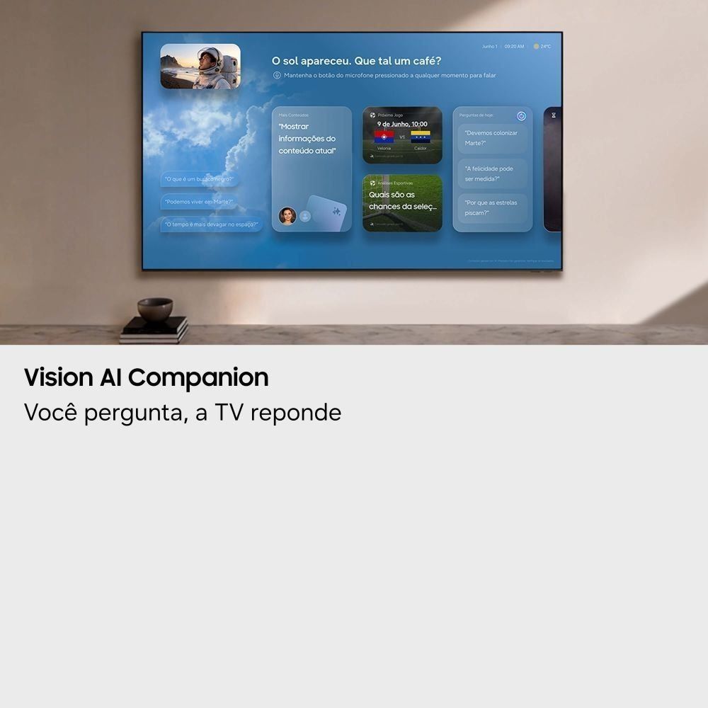 Smart Tv Samsung 75" Miniled 4K M75h com Vision Ai Companion e Gaming Hub