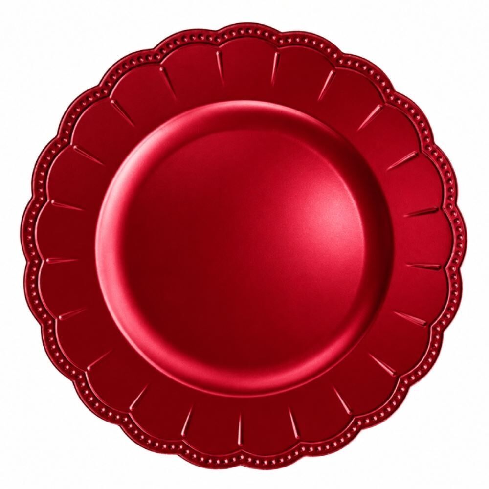 Sousplat Belmonte Havan Casa 33Cm - Vermelho Metal