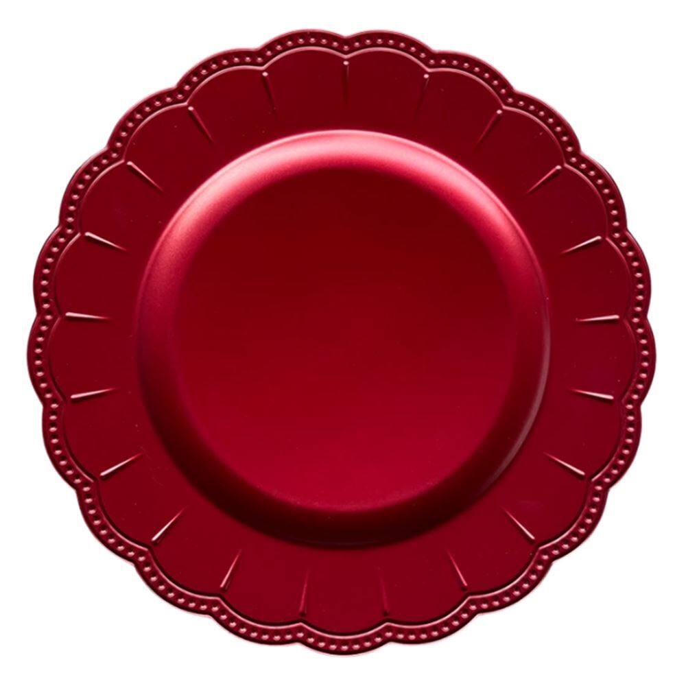 Sousplat Belmonte Havan Casa 33Cm - Vermelho Metal