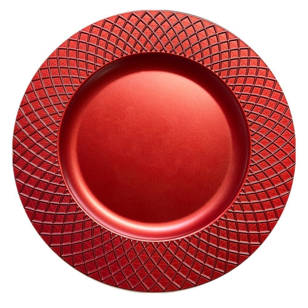 Sousplat Garden 33 cm Havan Casa - Vermelho Metal