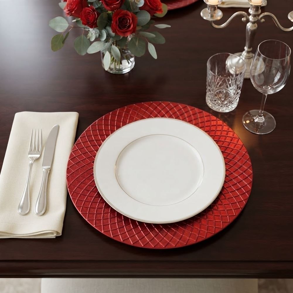 Sousplat Garden 33 cm Havan Casa - Vermelho Metal