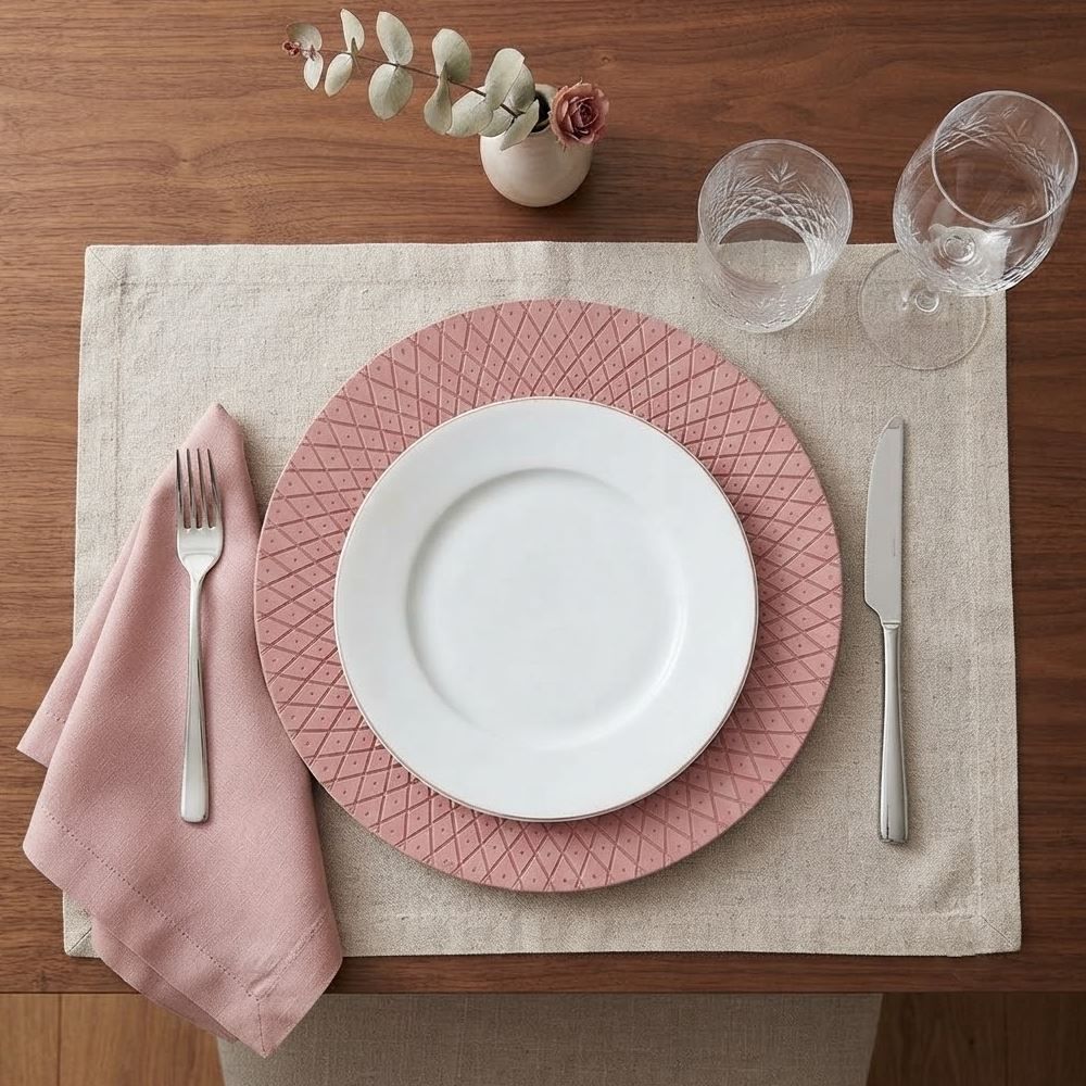 Sousplat Cromus Havan - Rose