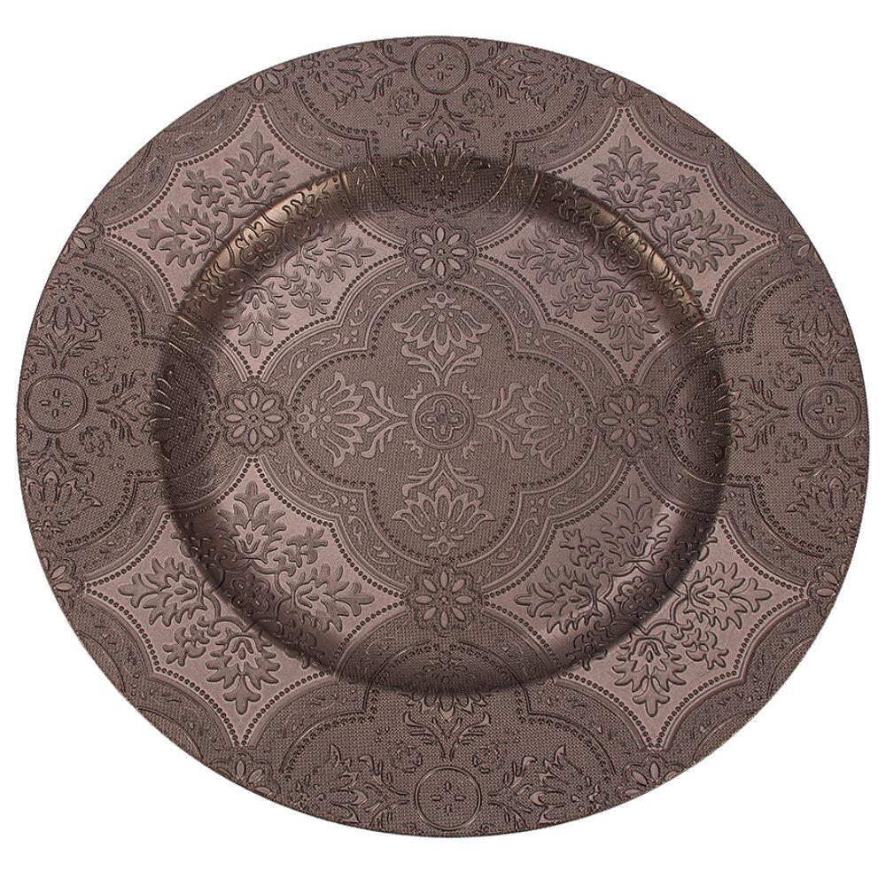Sousplat Versalhes 33 cm Havan Casa - Chocolate