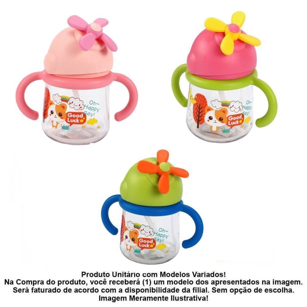 Garrafa Squeeze Infantil com Alça 300Ml Flashgoods - Sortido
