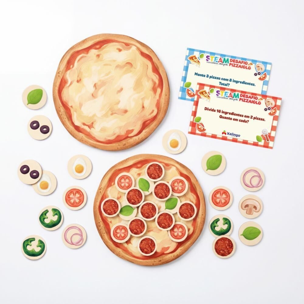 Jogo Steam Brincadeira Inteligente Desafio Pizzaiolo Xalingo 68 Peças
