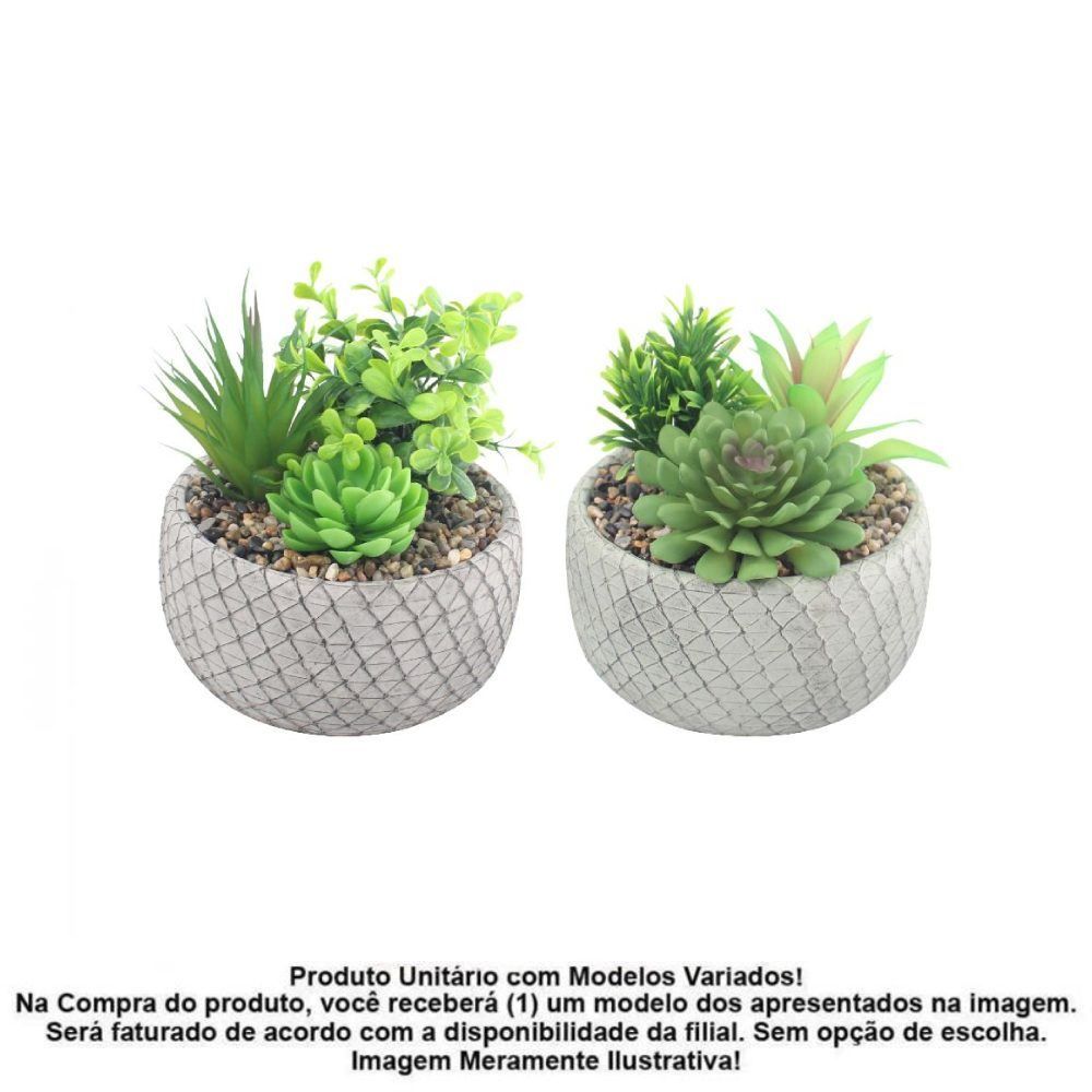 Suculenta Artificial com Vaso Cimento Havan Casa 16Cm - Sortido