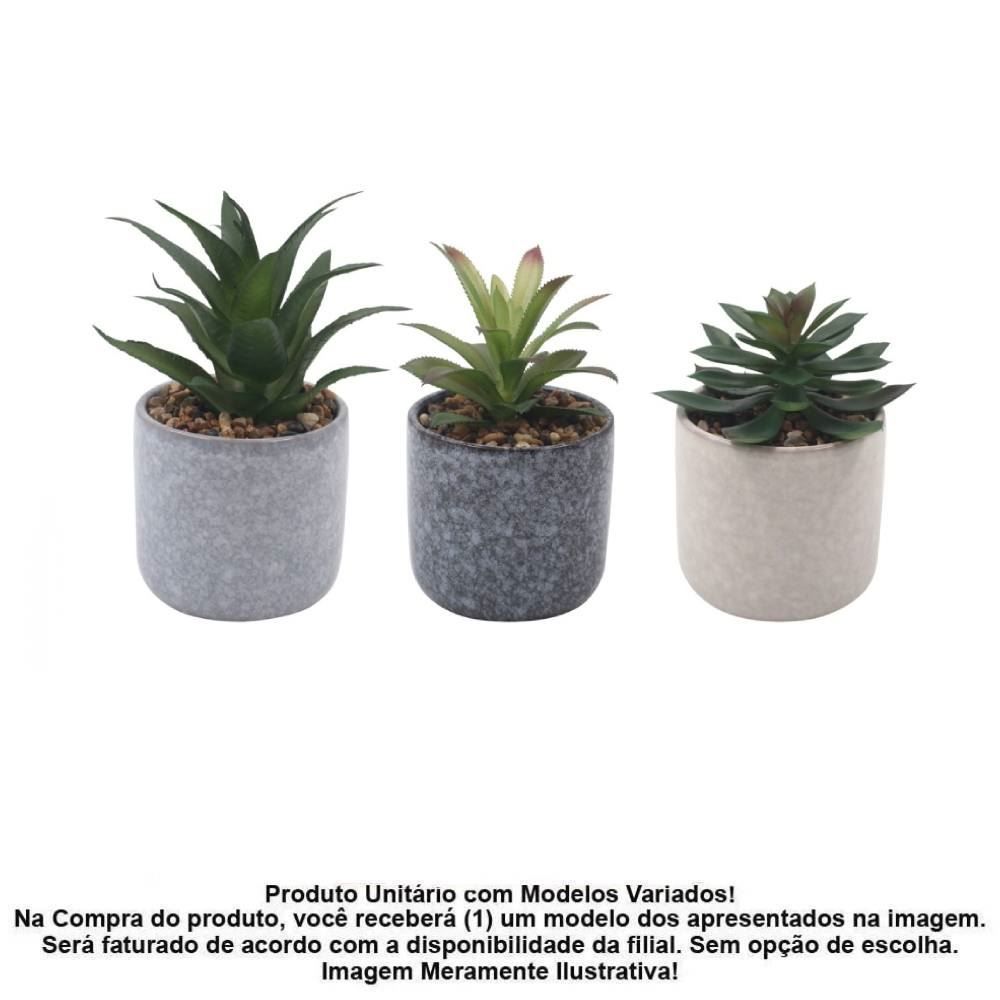 Suculenta Artificial com Vaso de Cerâmica 12Cm Havan Casa - Sortido