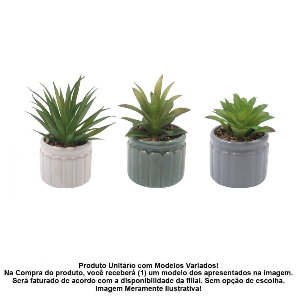 Suculenta Artificial com Vaso de Cerâmica 14Cm Havan Casa - Sortido