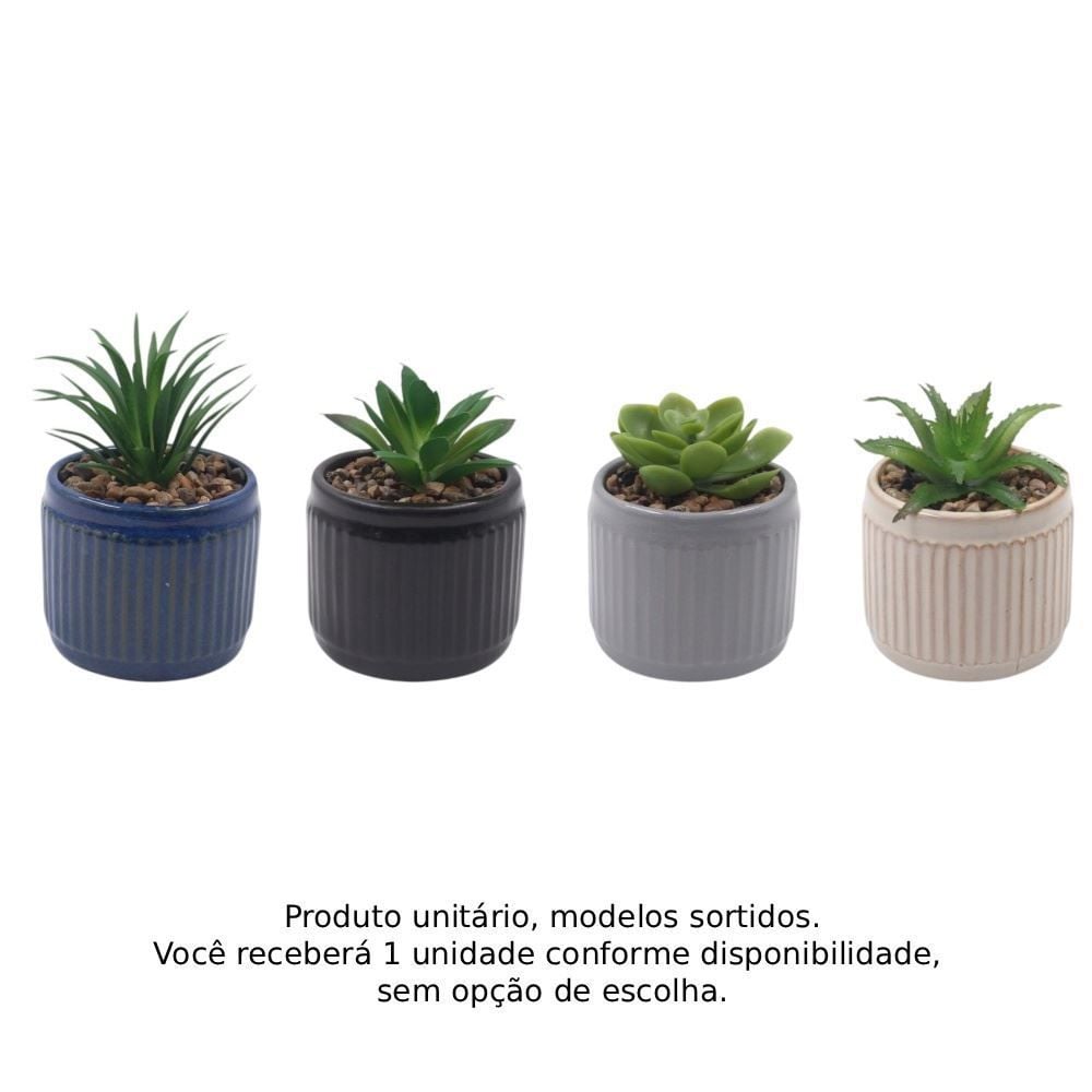 Suculenta Artificial com Vaso de Cerâmica 9Cm Havan Casa - Sortido