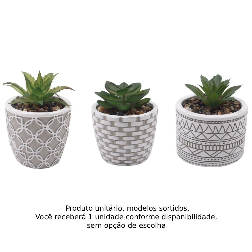 Suculenta Artificial com Vaso de Cimento 9Cm Havan Casa - Sortido