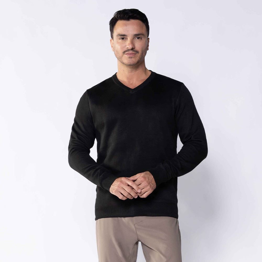 Suéter Masculino De Tricot Gola V Marc Alain