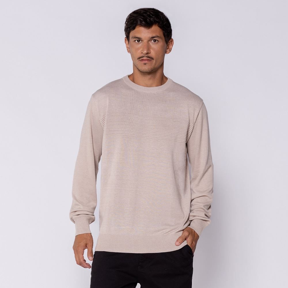 Suéter Masculino Em Tricot Com Textura Thing