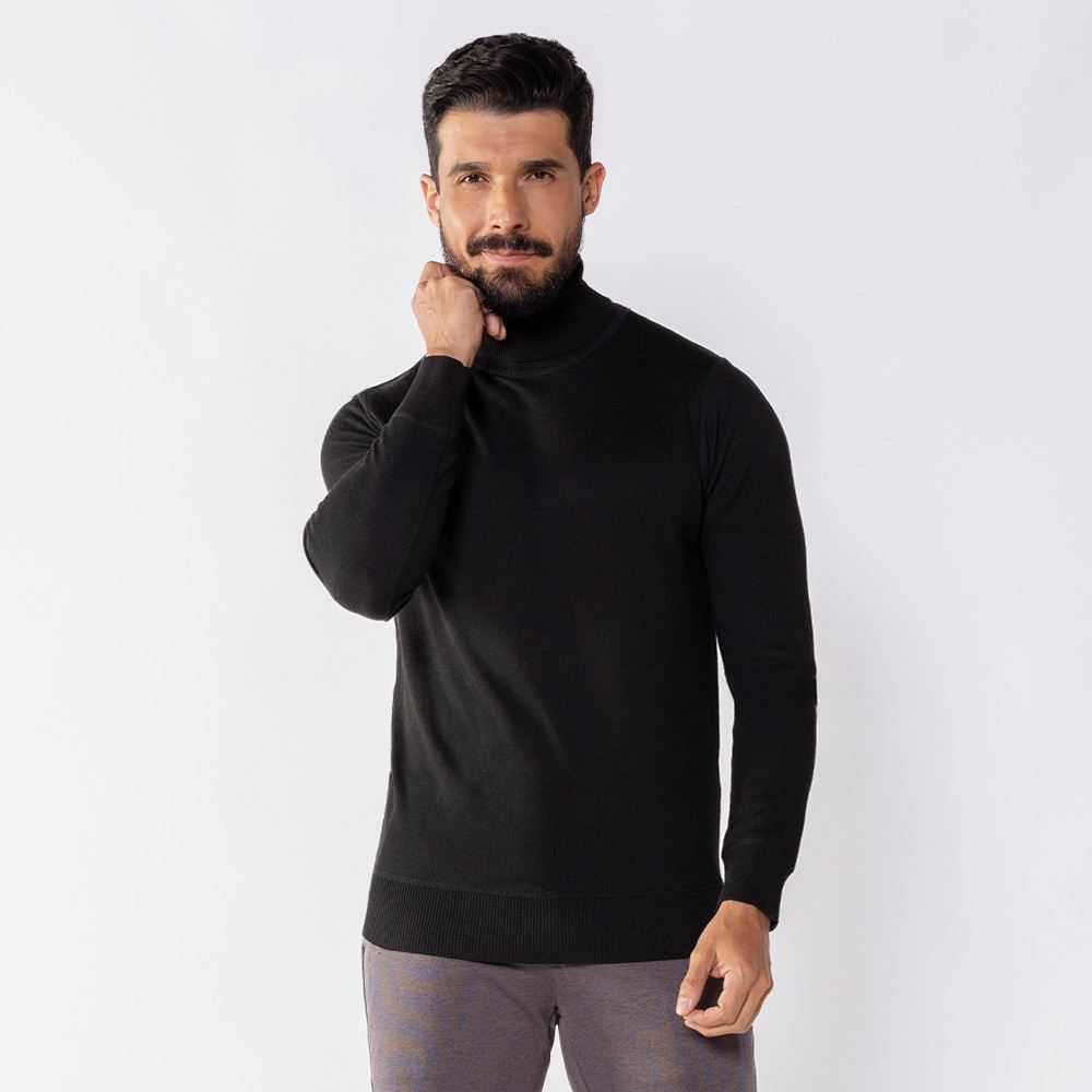 Suéter Masculino Gola Alta Em Tricot Thing